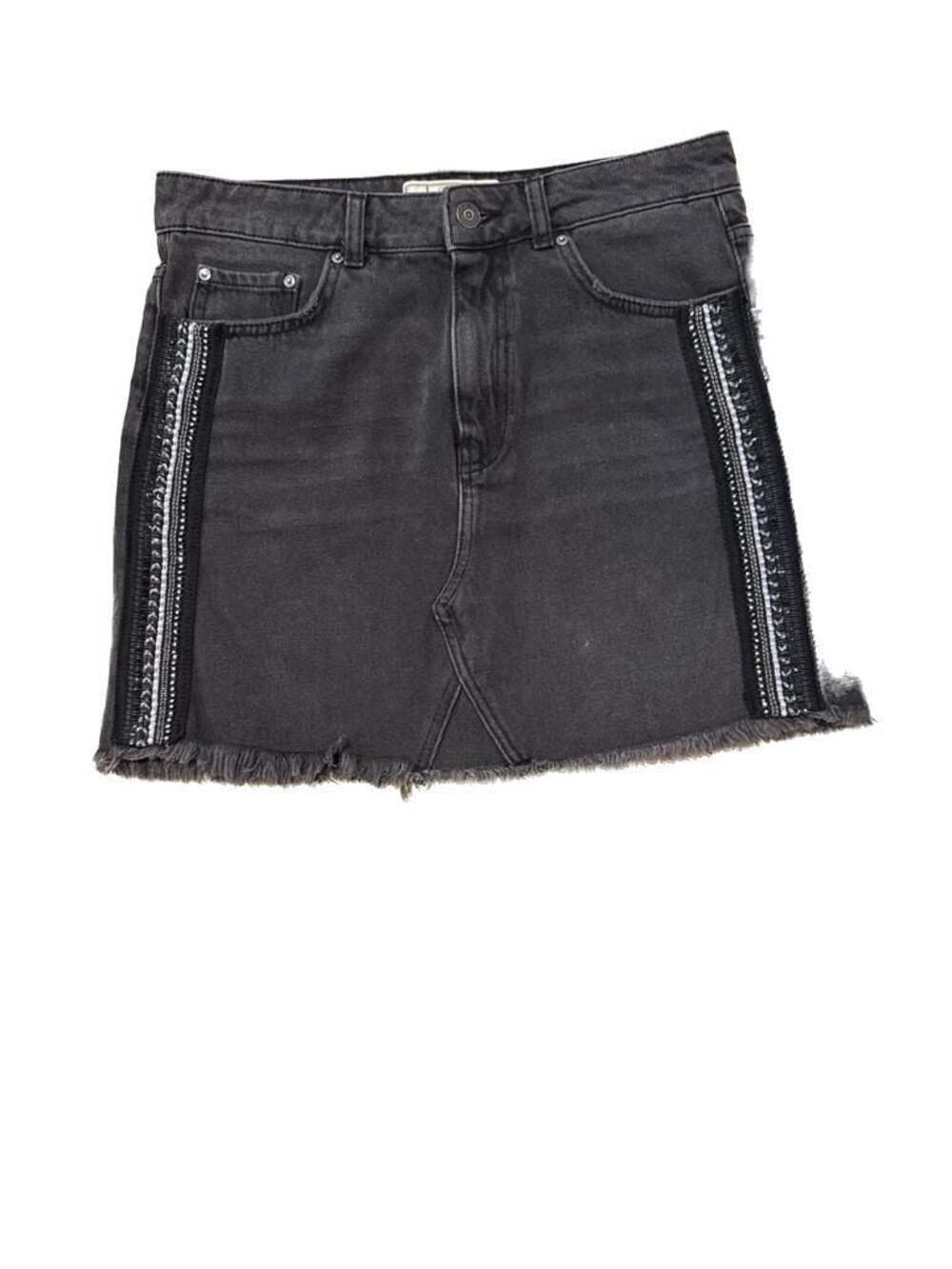Free People Embellished Side Stripe Denim Mini Skirt Size 6